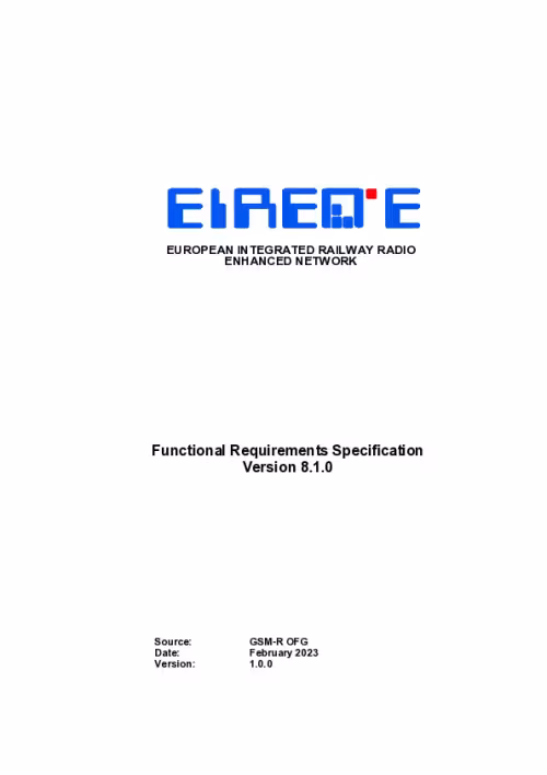 EIRENE – Functional Requirements Specification - version 8.1.0