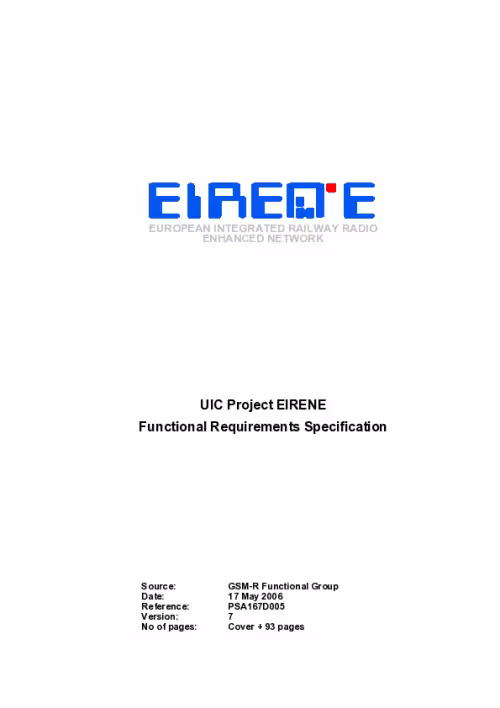 EIRENE Functional Requirements Specification - V7 (May 2006)
