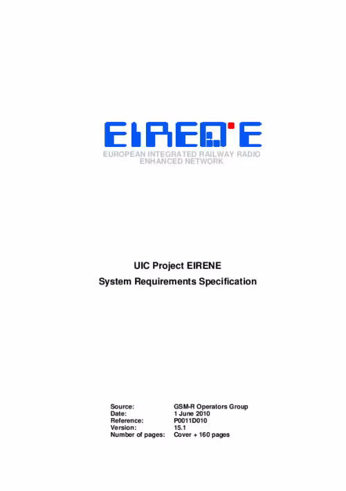EIRENE System Requirements Specification - V15.1 (June 2010)
