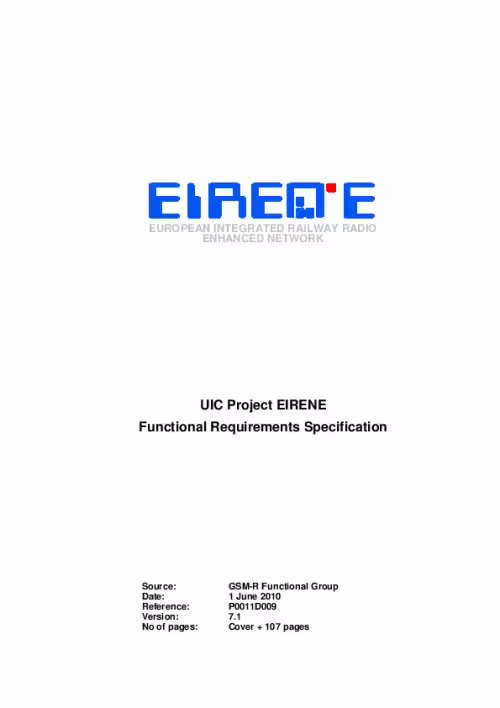 EIRENE Functional Requirements Specification - V7.1 (June 2010)