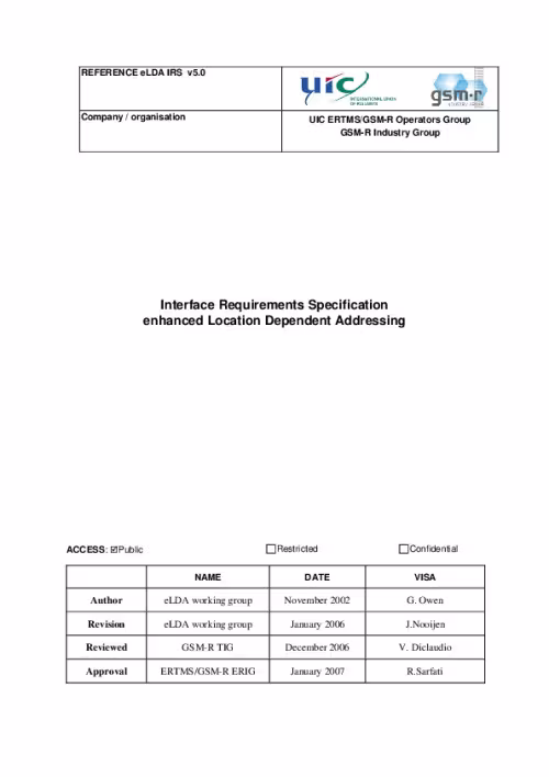 IRS for enhanced Location Dependent Addressing (version 5.0)