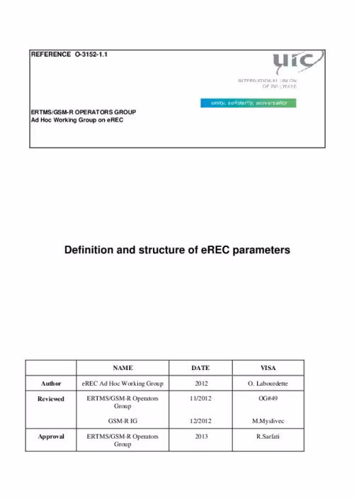 eREC Parameters (O-3152 version 1.1)