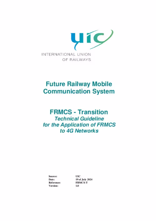 FRMCS – Transition, Technical Guidelines