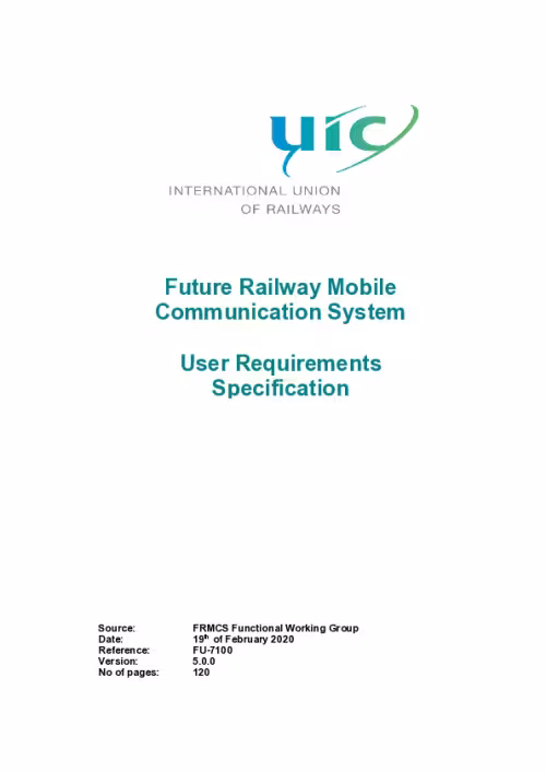 UIC FRMCS User Requirements Specification-FU 7100-v5.0.0